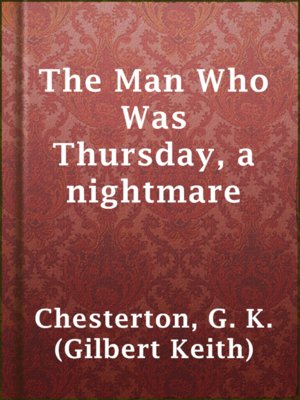 cover image of The Man Who Was Thursday, a nightmare
